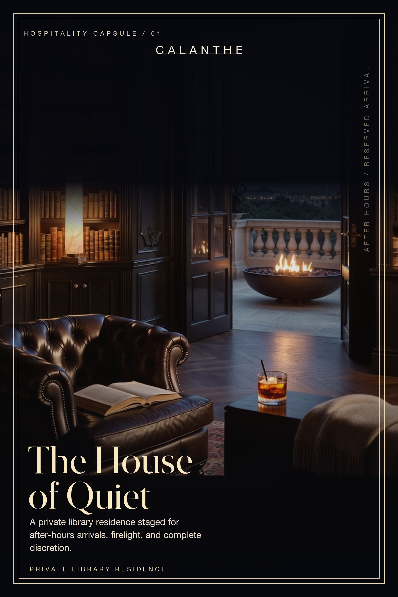 Exclusive private library lounge in an ultra-luxury hotel designed for discreet UHNW guest concierge services